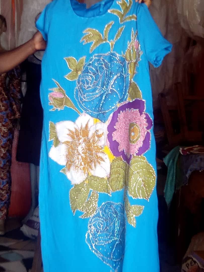 Blue Floral Applique Shift