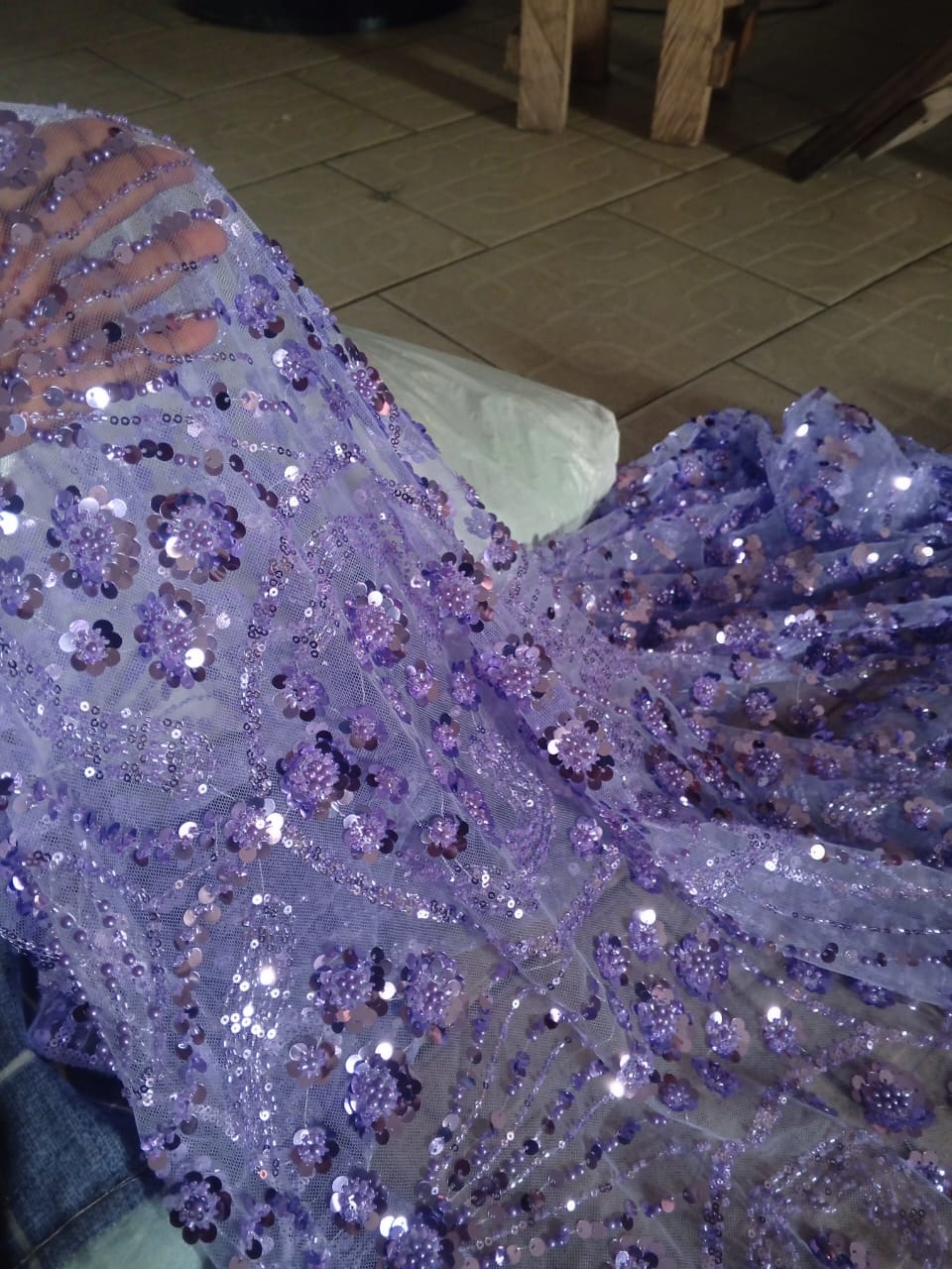 Lavender Beaded Lace